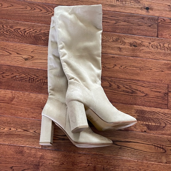 Express Slouchy Knee High Block Heel Boots - Picture 3 of 3